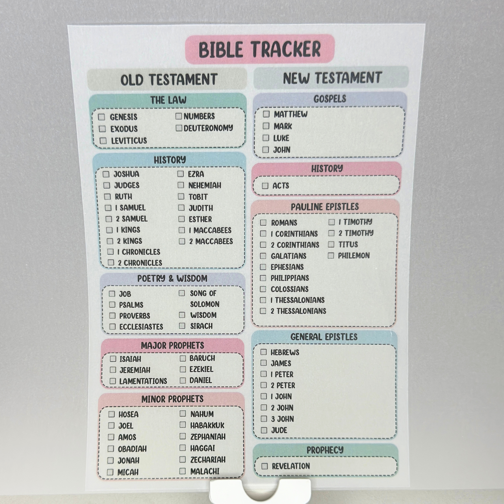 73 Books of the Catholic Bible Vellum Tip-Ins