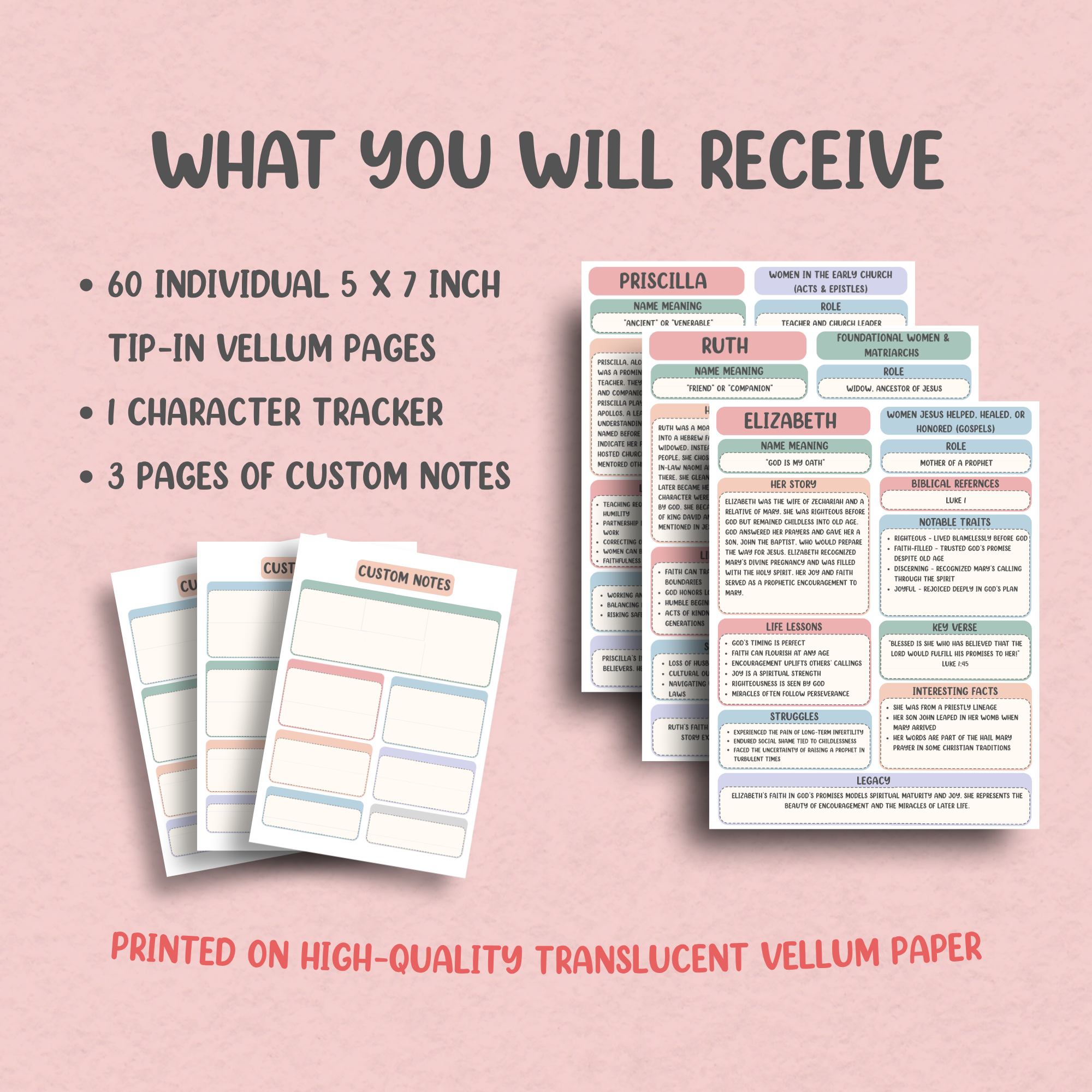 60 Women of the Bible Vellum Tip-Ins