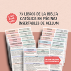 73 Libros de la Biblia Católica en Páginas Insertables de Vellum