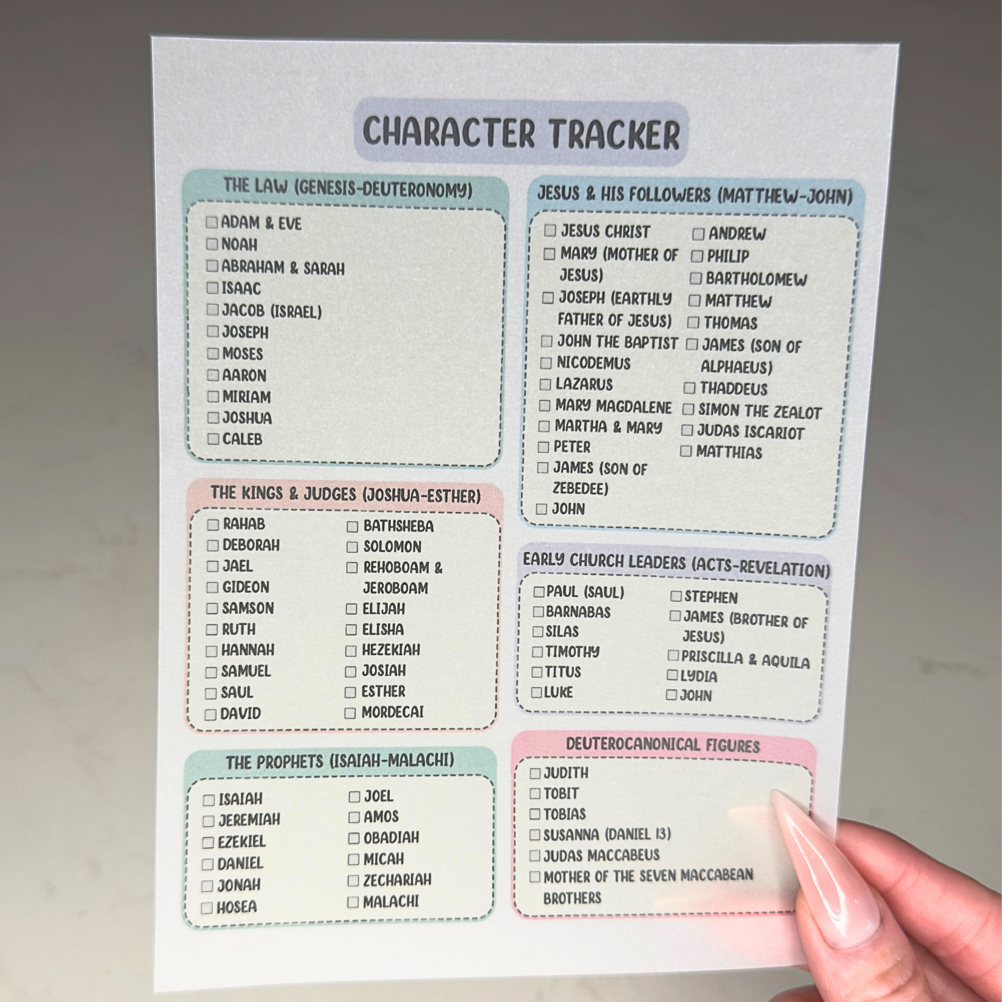 80 Characters of the Bible Vellum Tip-Ins