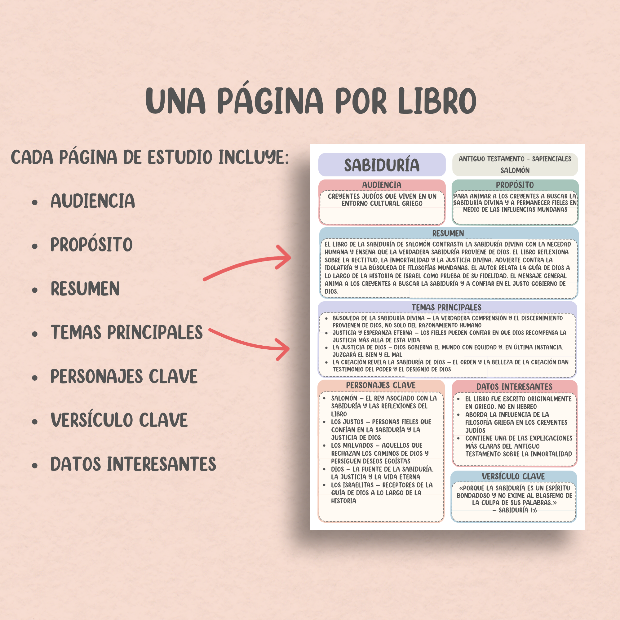 Guías de Estudio Bíblico de los 73 Libros de la Biblia Católica: Resúmenes Claros y Organizados para una Comprensión Más Profunda
