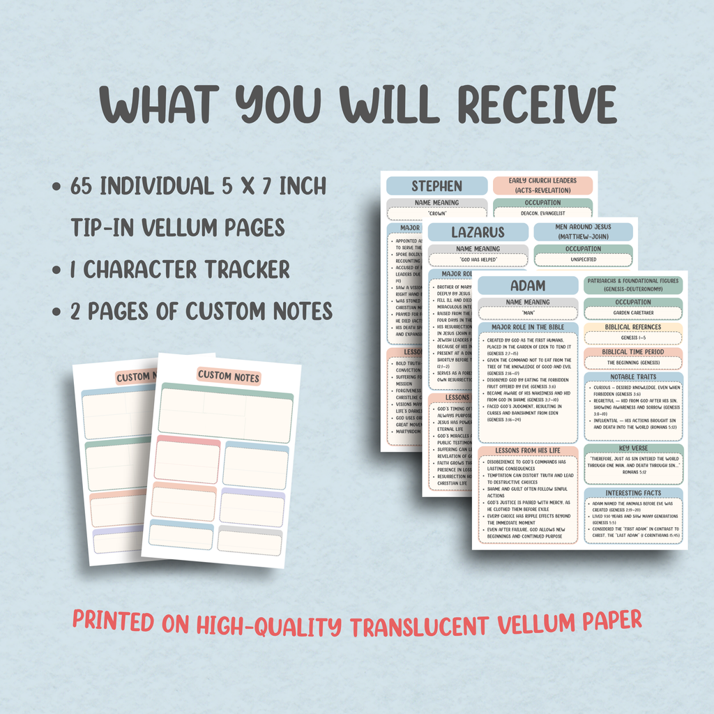 65 Men of the Bible Vellum Tip-Ins