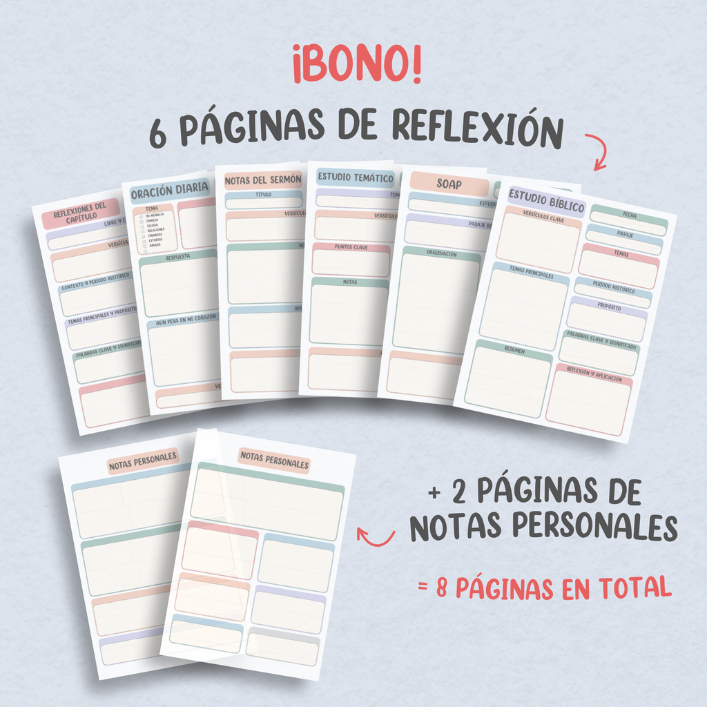 66 Libros de la Biblia en Páginas Insertables de Vellum