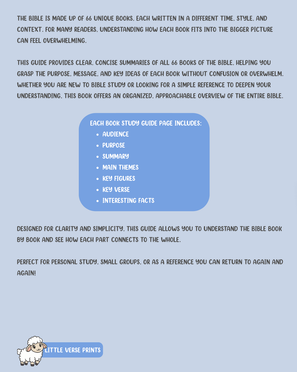 66 Books of the Bible Study Guides: Clear & Organized Summaries for Deeper Understanding